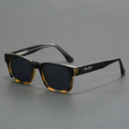 Colorblock Square Frame Polarized Retro Sunglasses