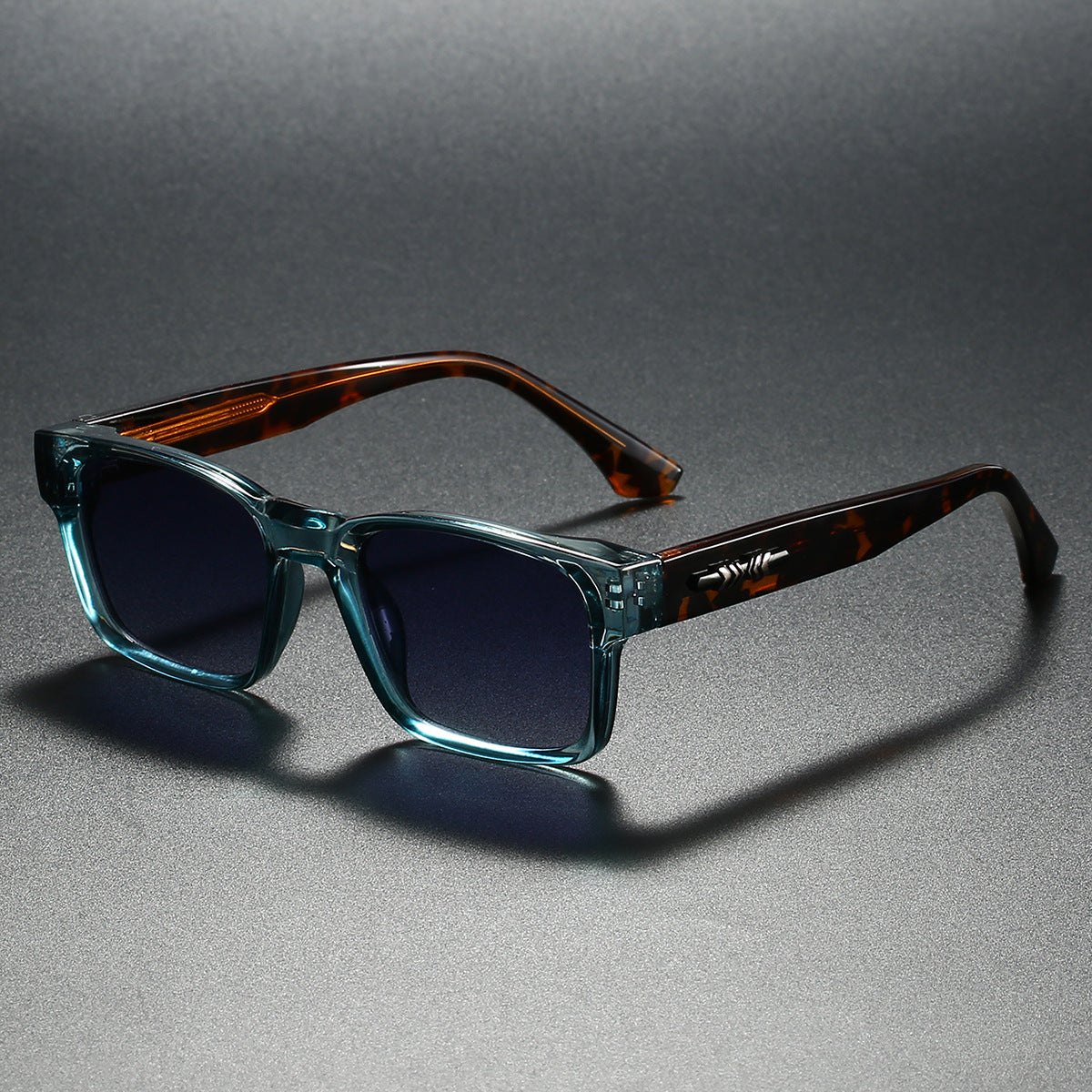 Colorblock Square Frame Polarized Retro Sunglasses