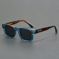 Colorblock Square Frame Polarized Retro Sunglasses