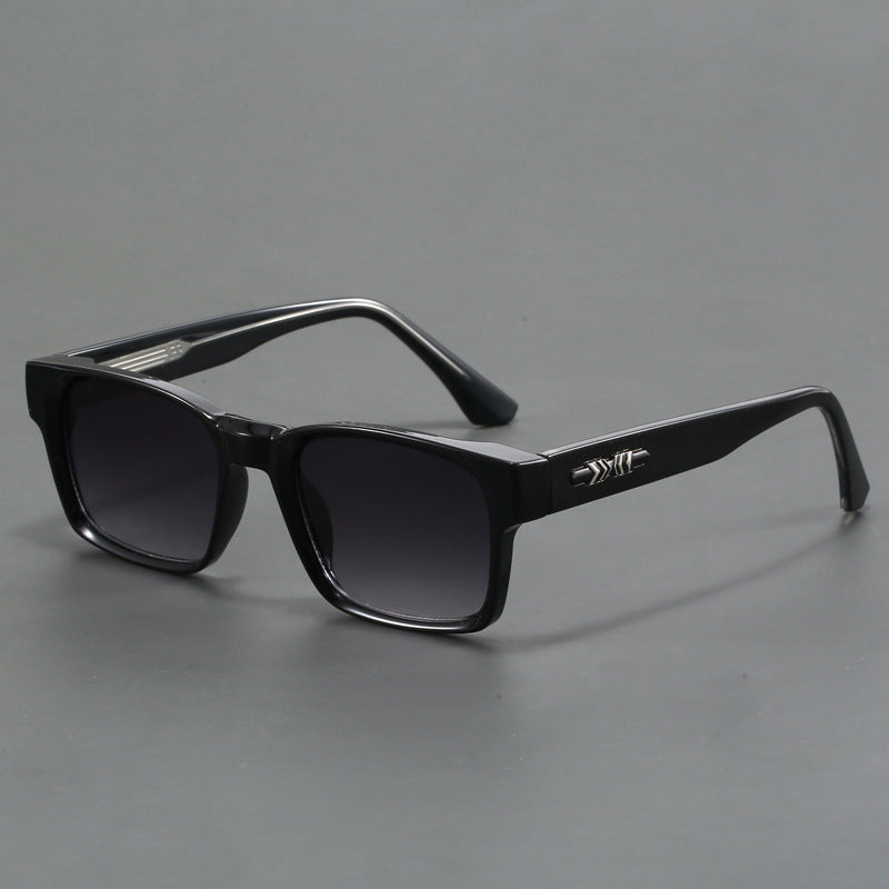 Colorblock Square Frame Polarized Retro Sunglasses