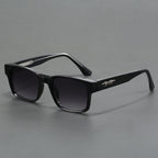 Colorblock Square Frame Polarized Retro Sunglasses