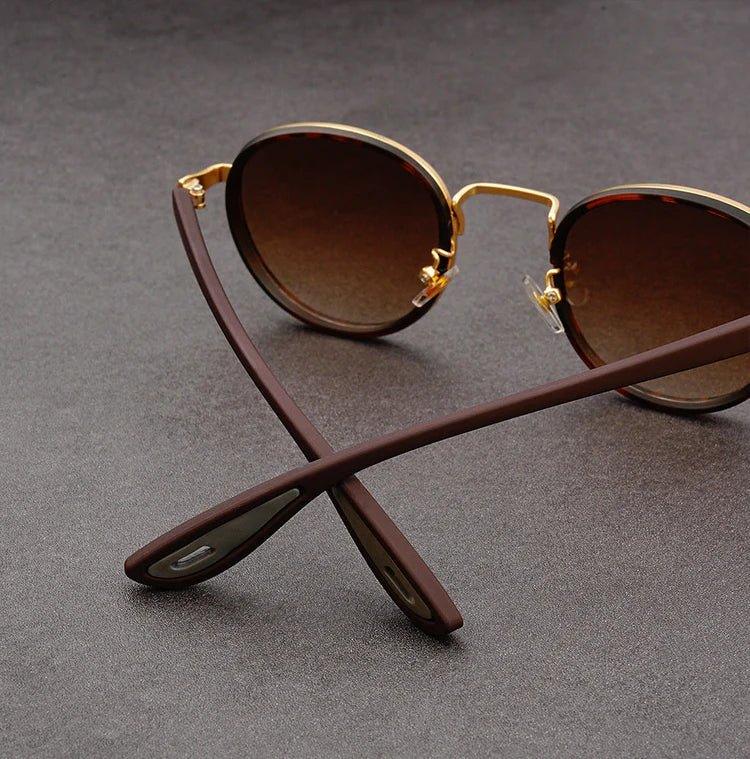 Metal Rim Round-Lens Sunglasses
