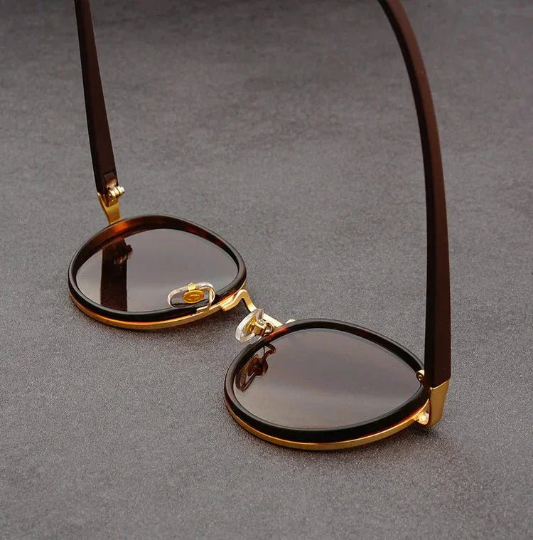 Metal Rim Round-Lens Sunglasses