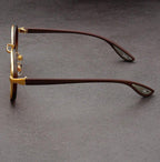 Metal Rim Round-Lens Sunglasses