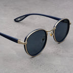 Metal Rim Round-Lens Sunglasses