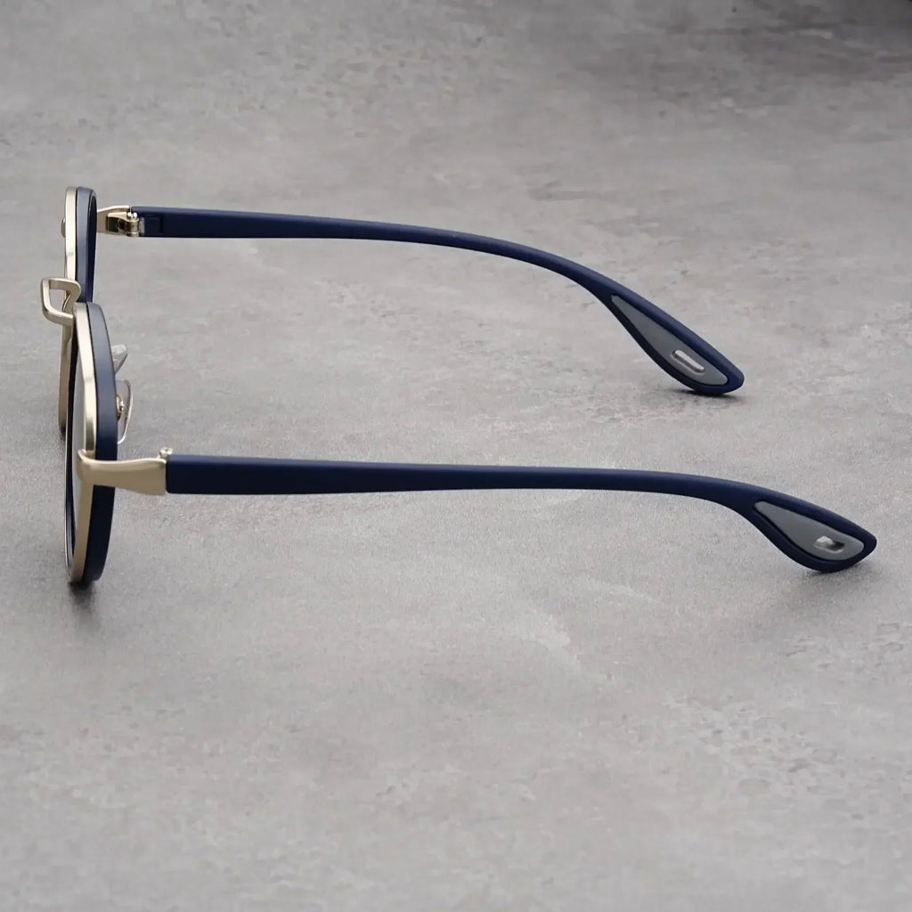 Metal Rim Round-Lens Sunglasses