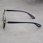 Metal Rim Round-Lens Sunglasses