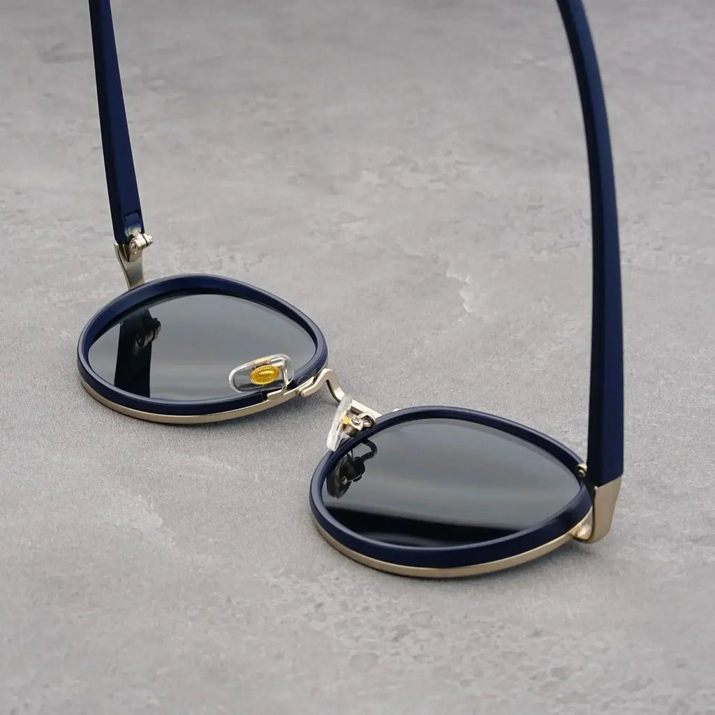 Metal Rim Round-Lens Sunglasses
