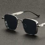 Vintage Steampunk Square Metal Frame Glasses