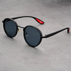 Metal Rim Round-Lens Sunglasses