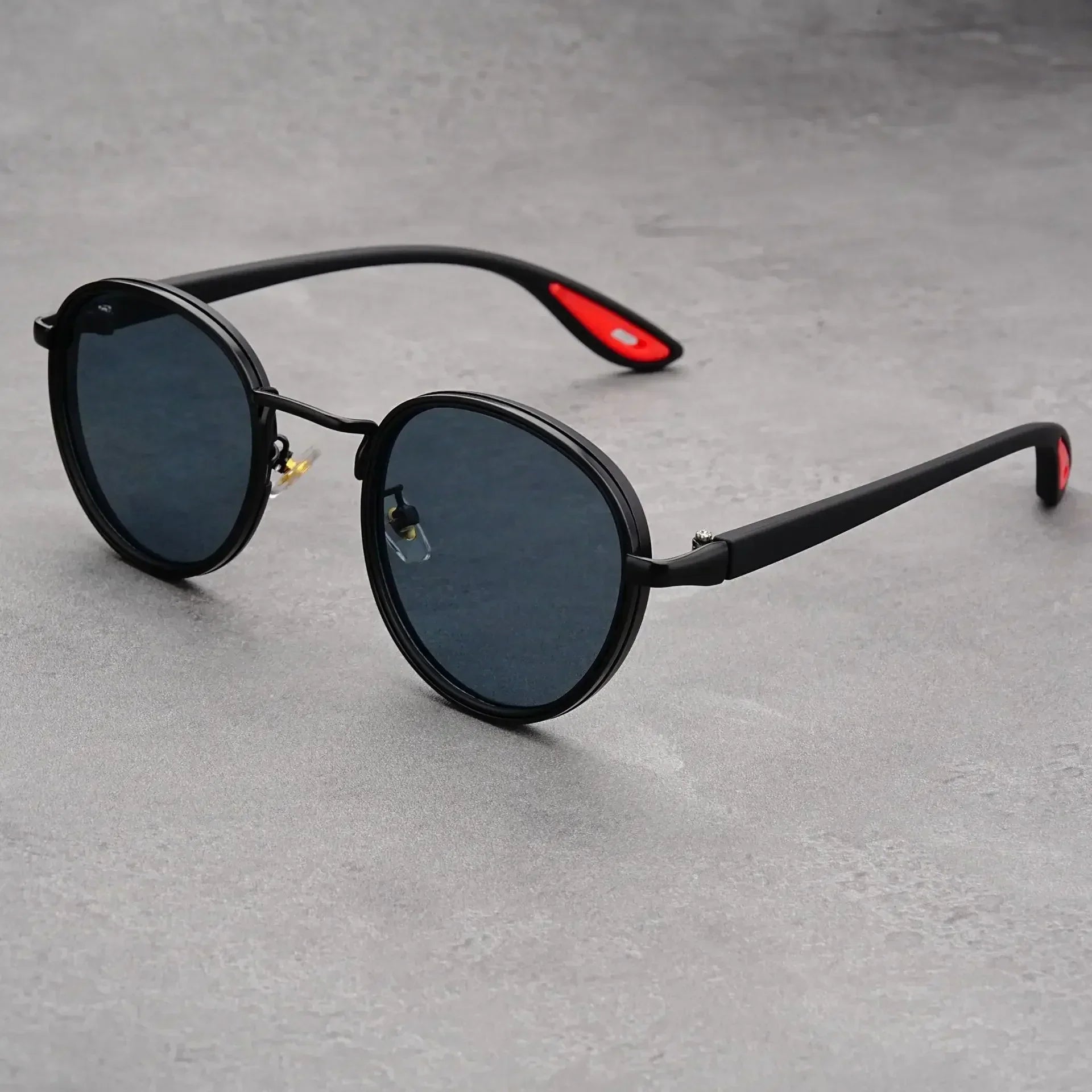 Metal Rim Round-Lens Sunglasses