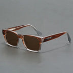 Colorblock Square Frame Polarized Retro Sunglasses