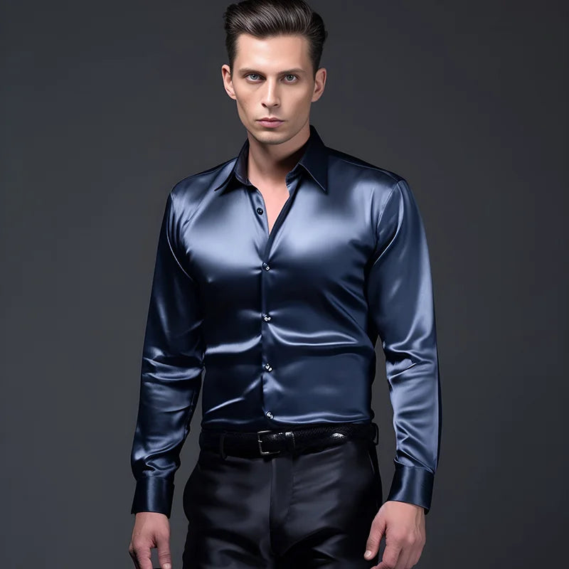 Adrano Satin-Knopfhemd