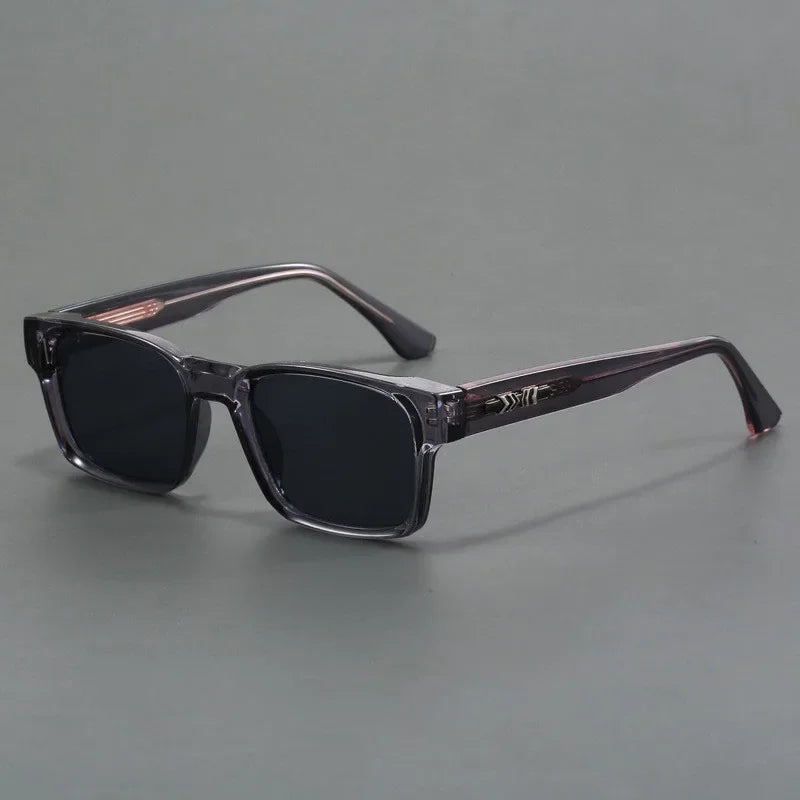 Colorblock Square Frame Polarized Retro Sunglasses