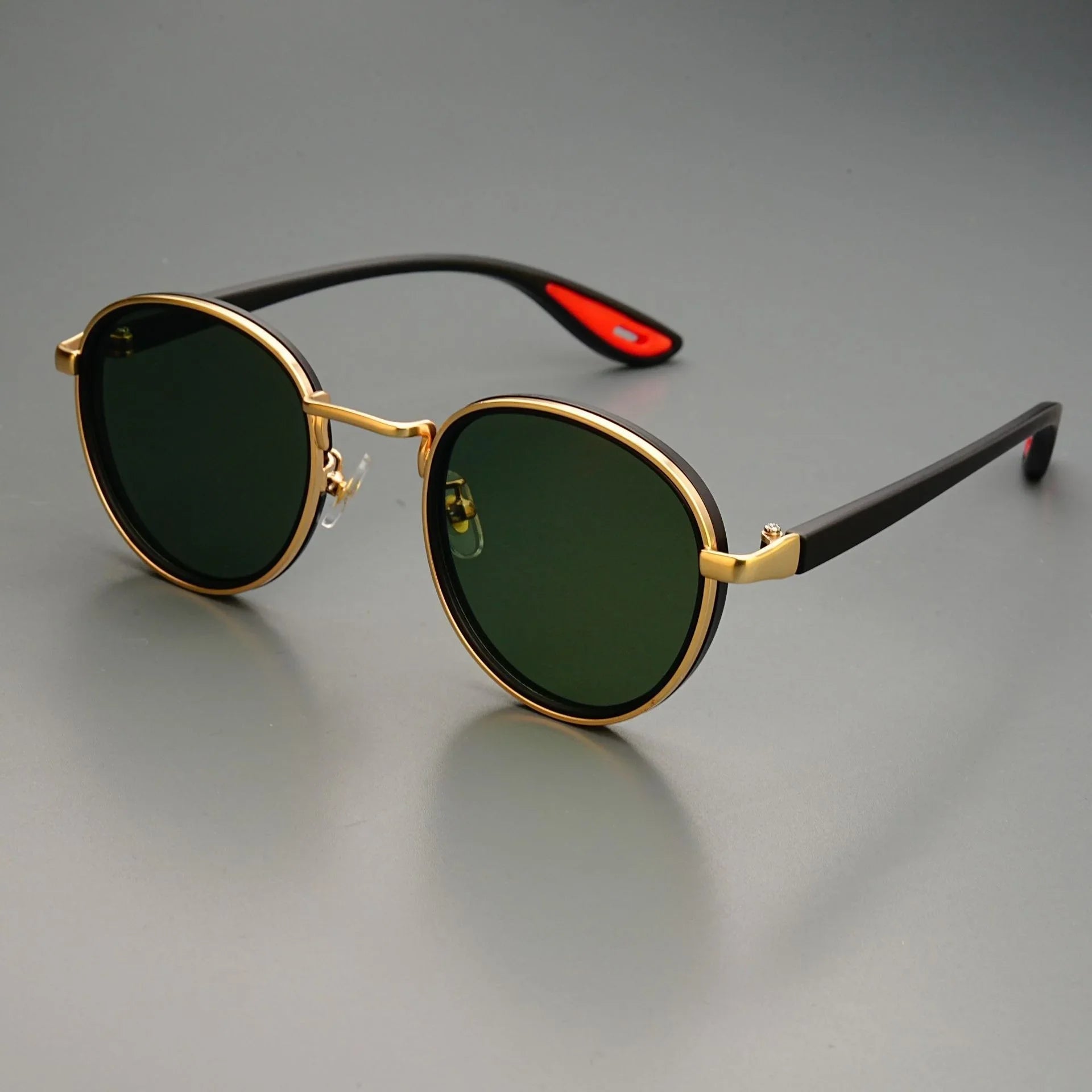 Metal Rim Round-Lens Sunglasses