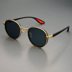 Metal Rim Round-Lens Sunglasses