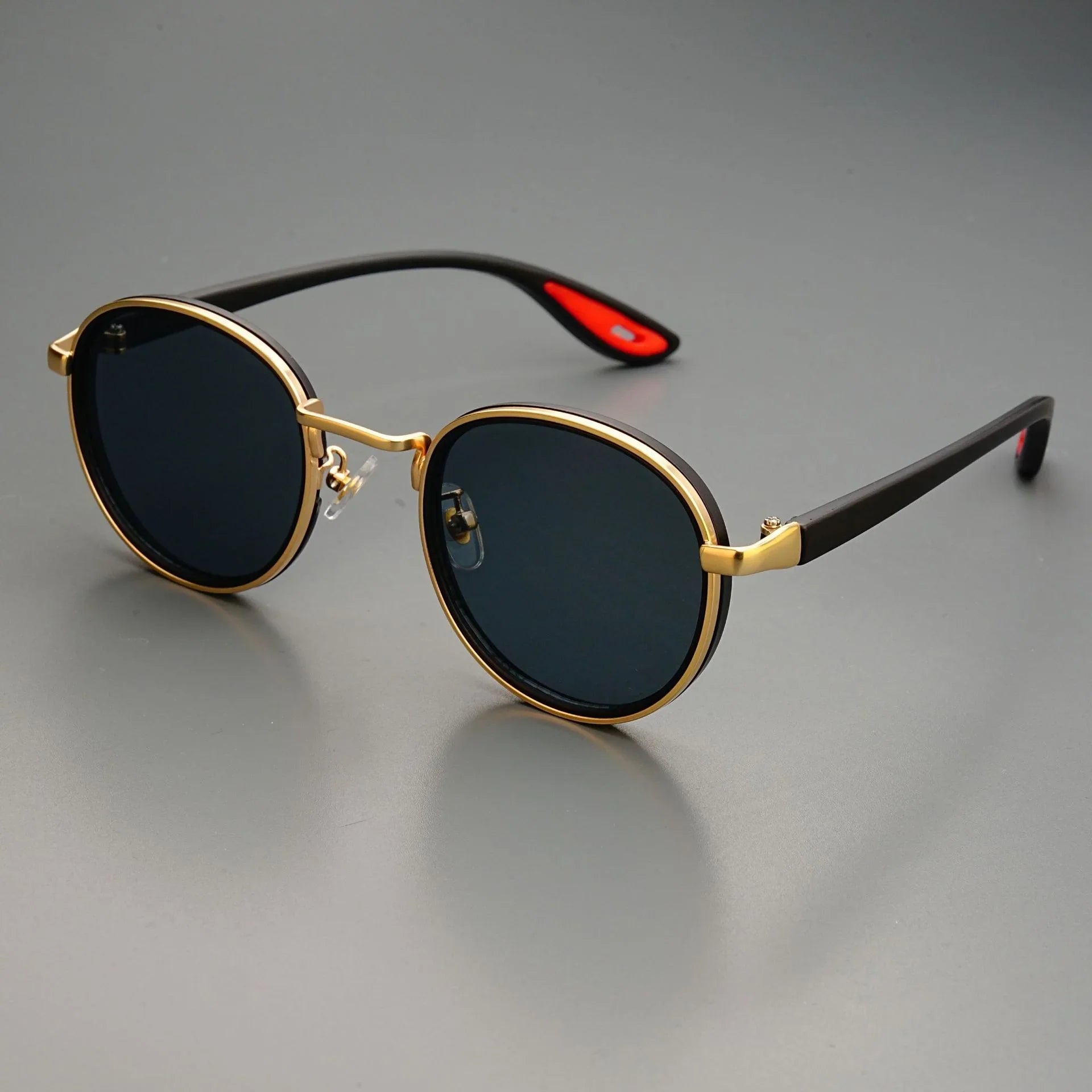 Metal Rim Round-Lens Sunglasses