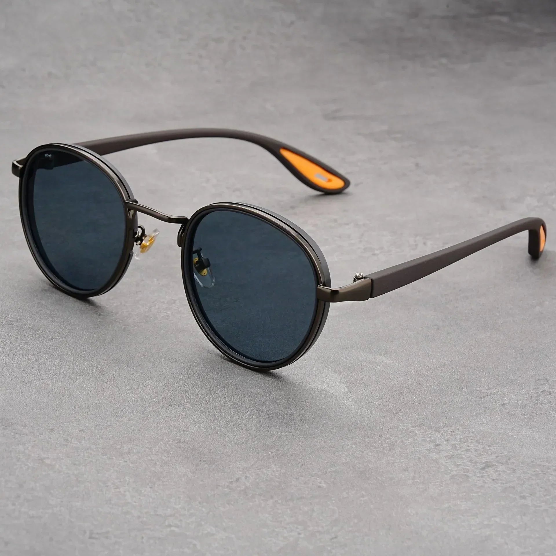 Metal Rim Round-Lens Sunglasses