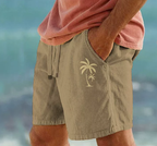Summer Shorts with Palm Embroidery
