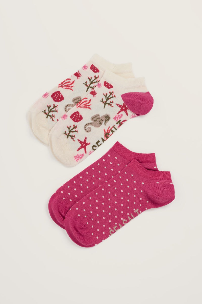 Pack of 2 Bamboo Arty Trainer Socks