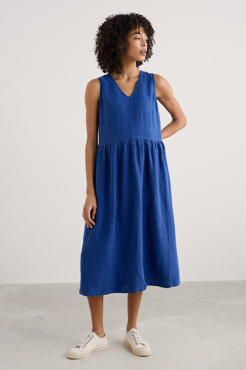 Lowland Heather Sleeveless Linen Dress