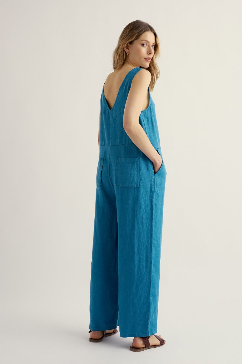Salt Air Wide Leg Linen Jumpsuit