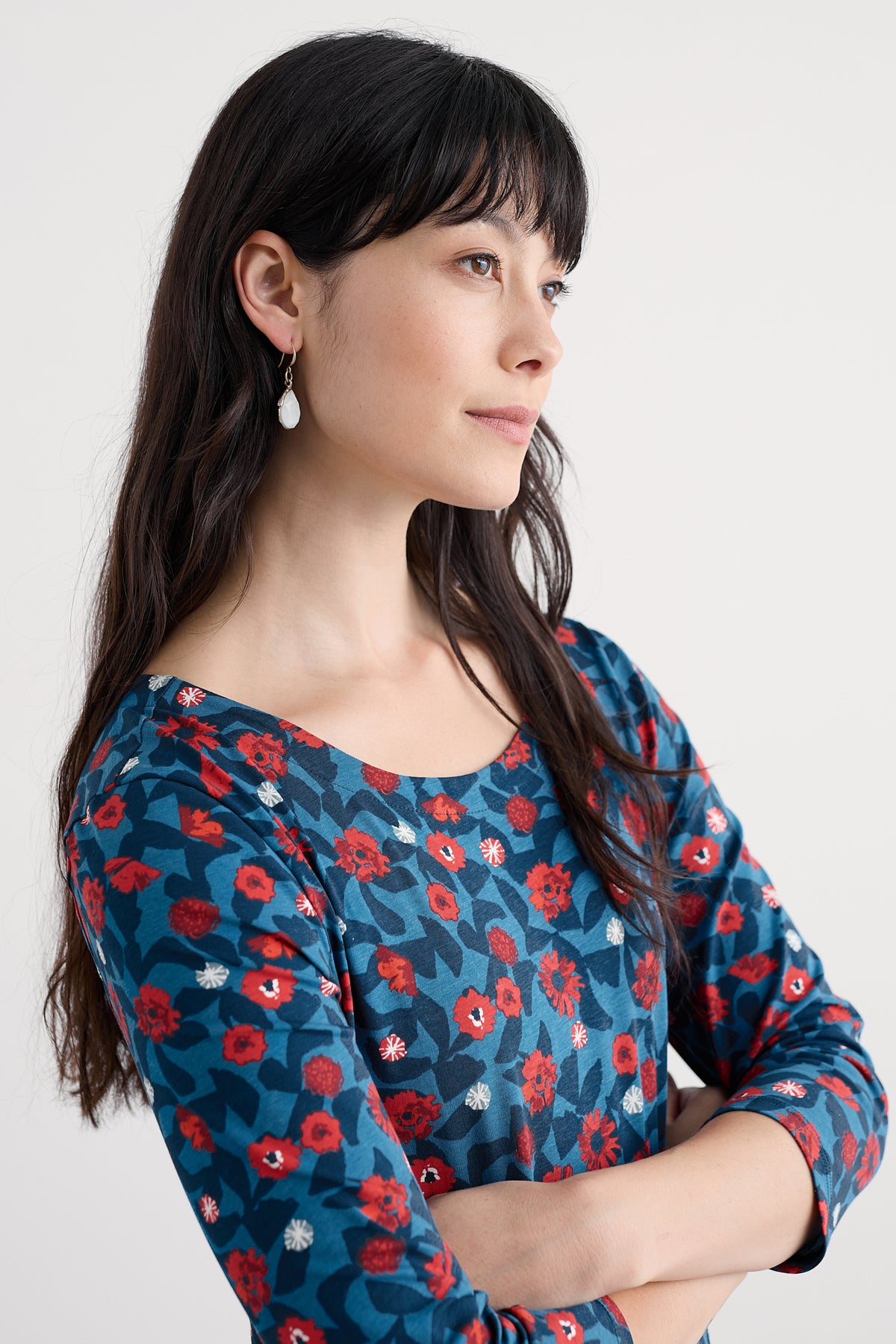 Reed Moon Drop Earrings