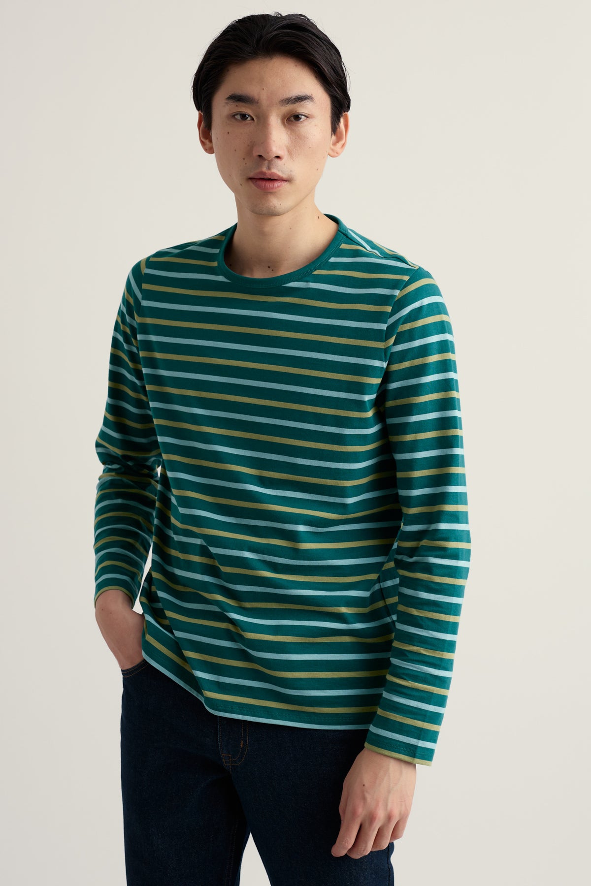Men's Crew Neck Sailor Shirt in GOTS-Certified Organic Cotton