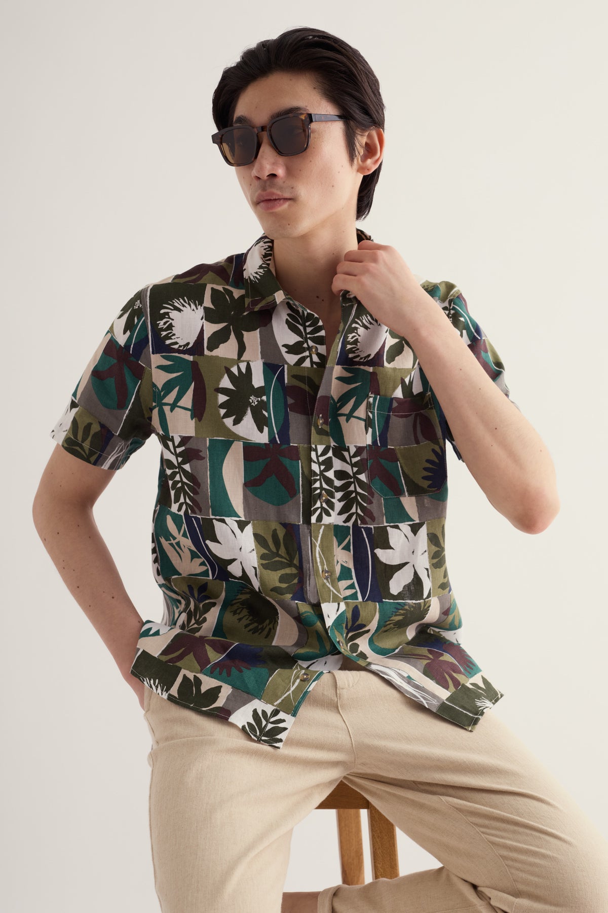 Men's Blue Heron Short Sleeve Shirt