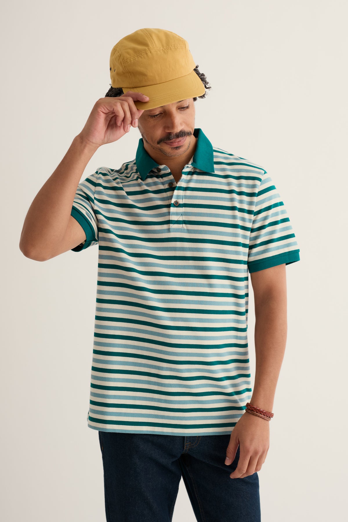 Men's Balefire Striped Polo in Organic Cotton