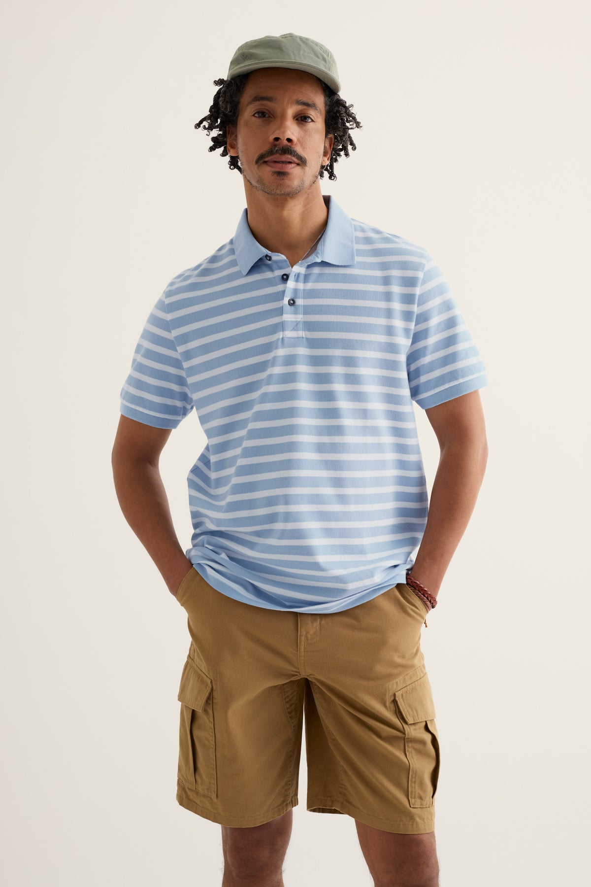 Men's Balefire Striped Polo in Organic Cotton