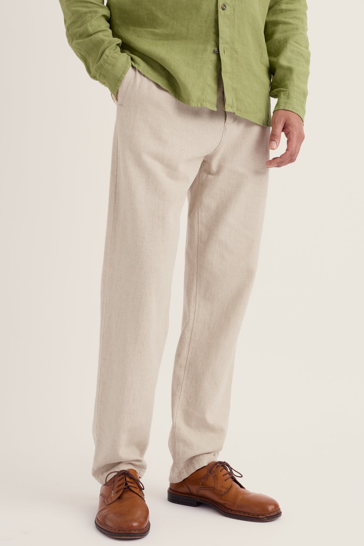 Men's Messack Undyed Cotton-Linen Trousers