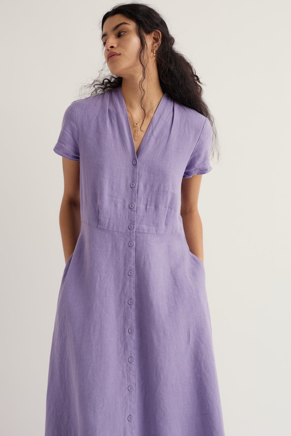 Carved Wood Midi Dress