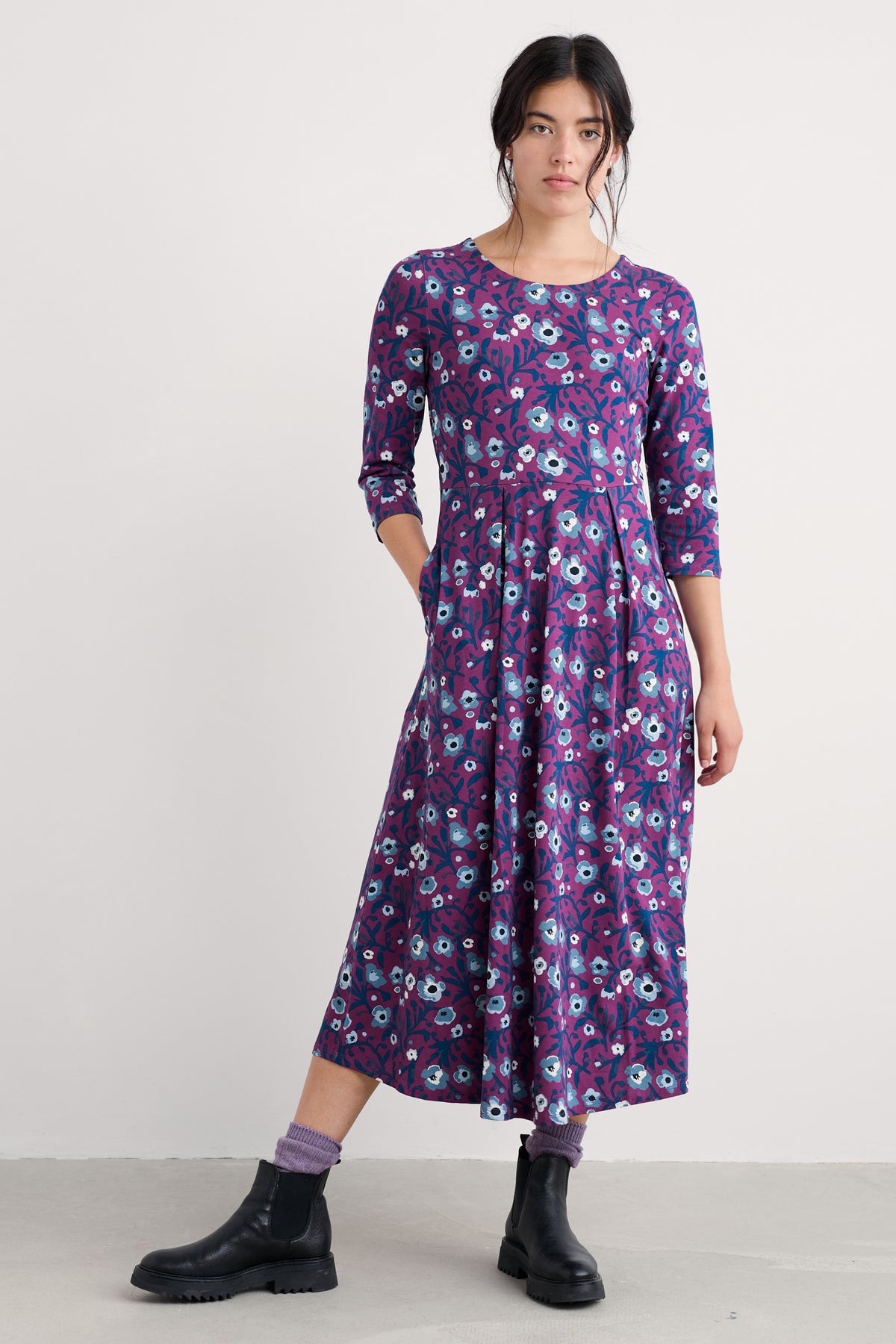 Veronica Midi Dress in GOTS-Certified Organic Cotton Jersey
