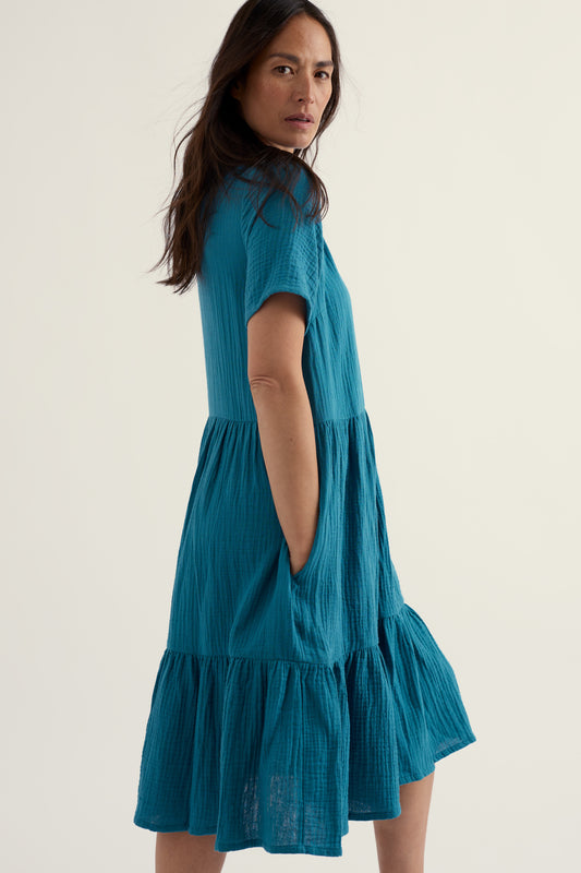 Pebble Comb Double Cloth Dress
