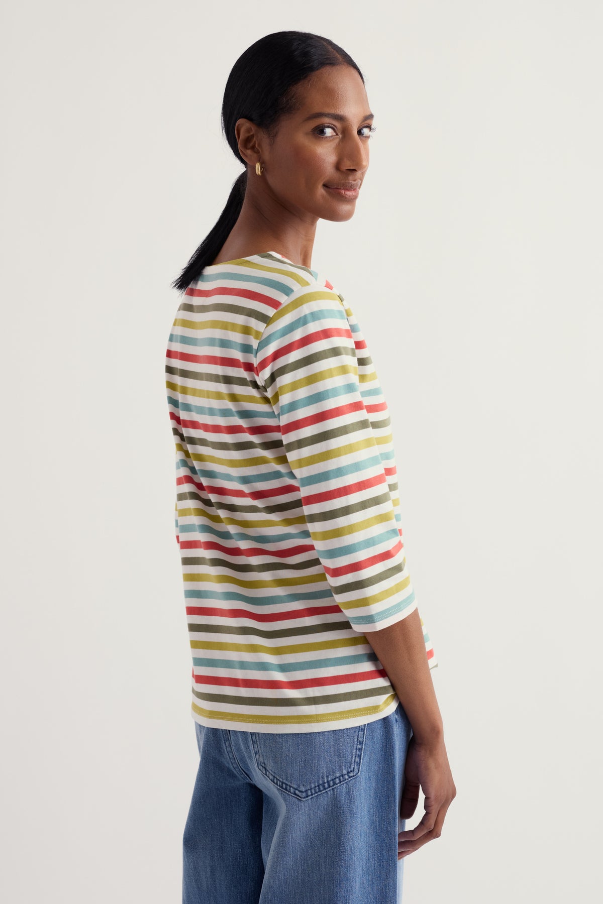 Sailor 3/4 Sleeve Top in GOTS-Certified Organic Cotton Jersey
