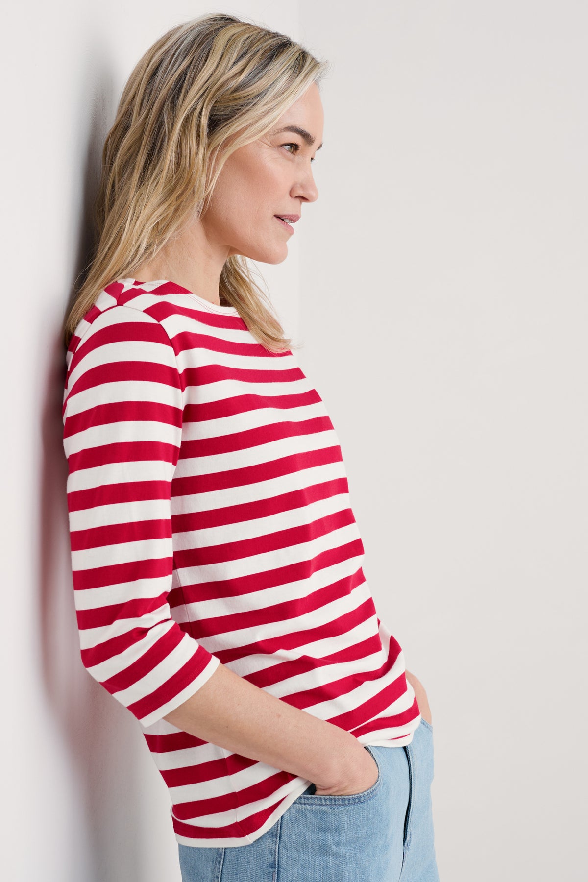 Sailor 3/4 Sleeve Top in GOTS-Certified Organic Cotton Jersey