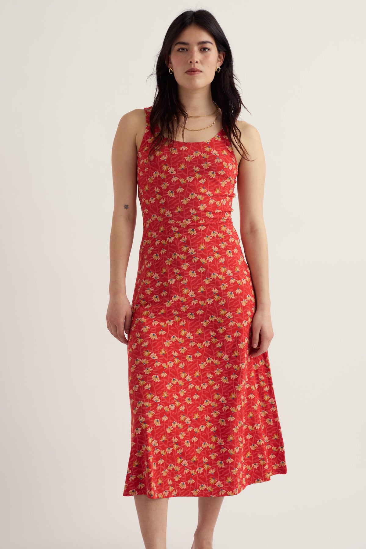 Sun Gleam Jersey Midi Dress