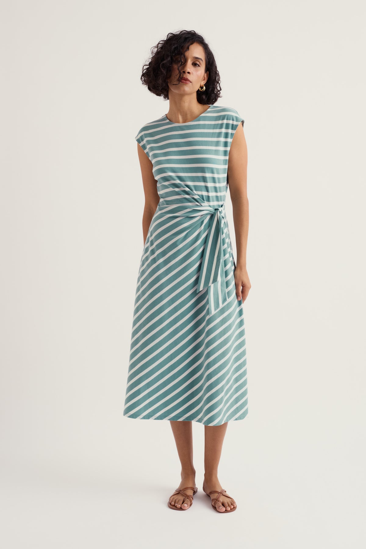 Fettling Jersey Tie Detail Midi Dress