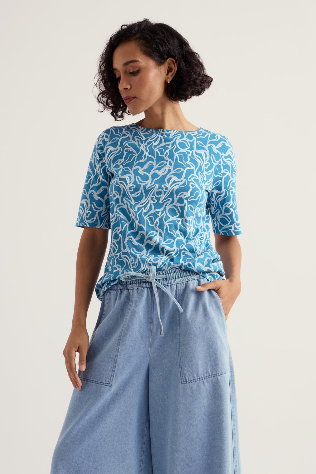 Poisson Printed T-Shirt in GOTS-Certified Organic Cotton Jersey