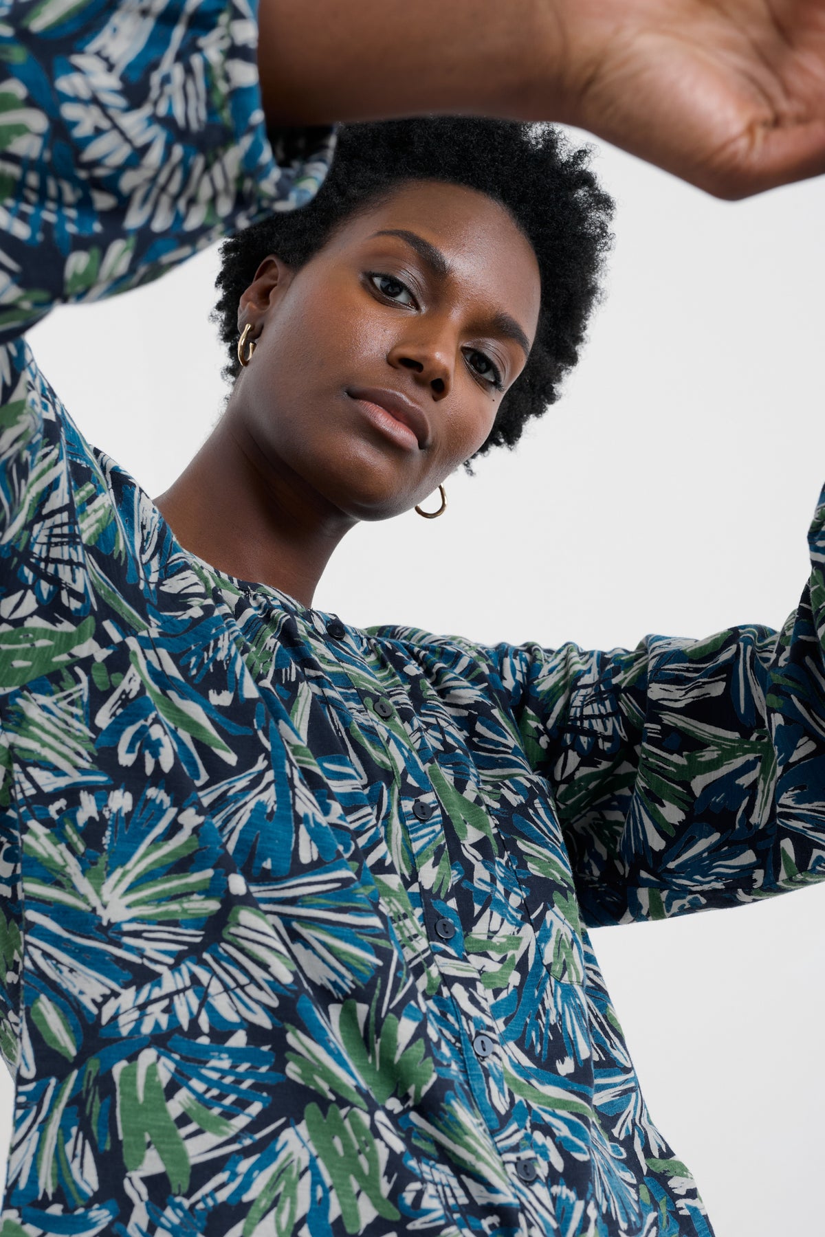 Mallow Button Through Jersey Top