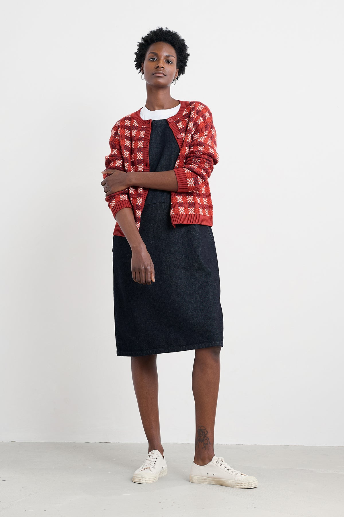 Kensa Organic Cotton Checked Cardigan
