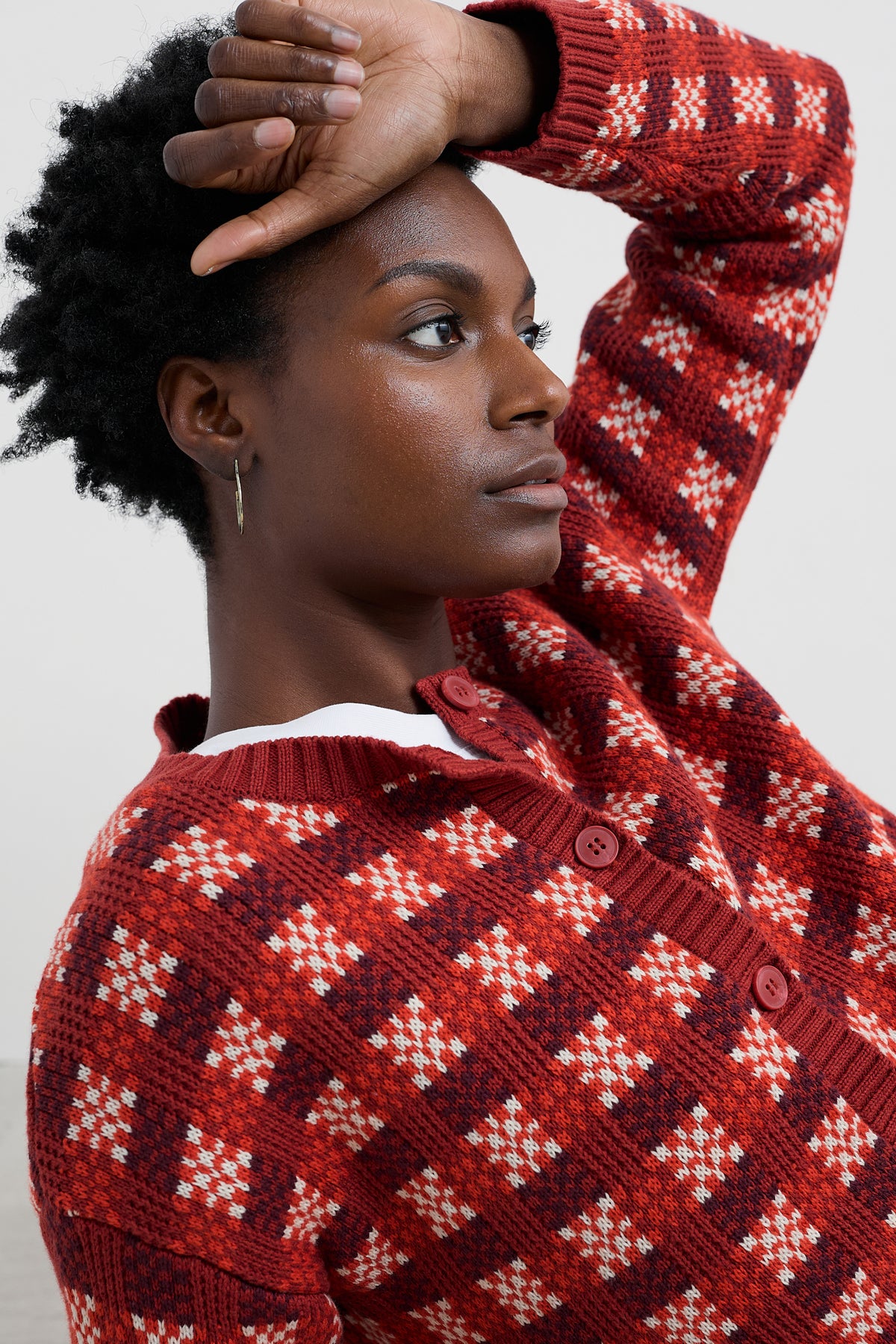 Kensa Organic Cotton Checked Cardigan