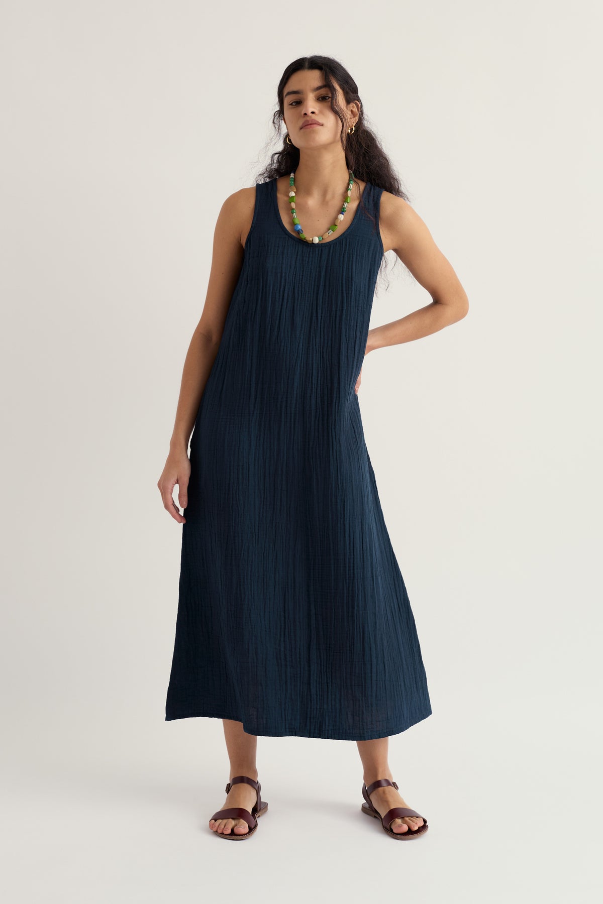 Helleborine Above-Ankle Dress in GOTS-Certified Organic Cotton