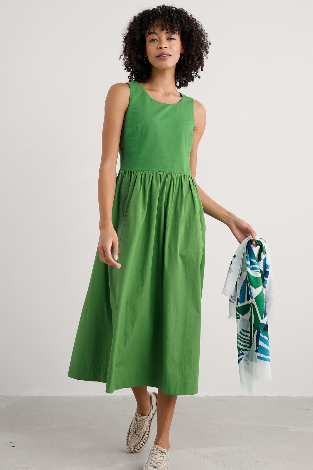 Madder Jersey Woven Mix Sleeveless Dress