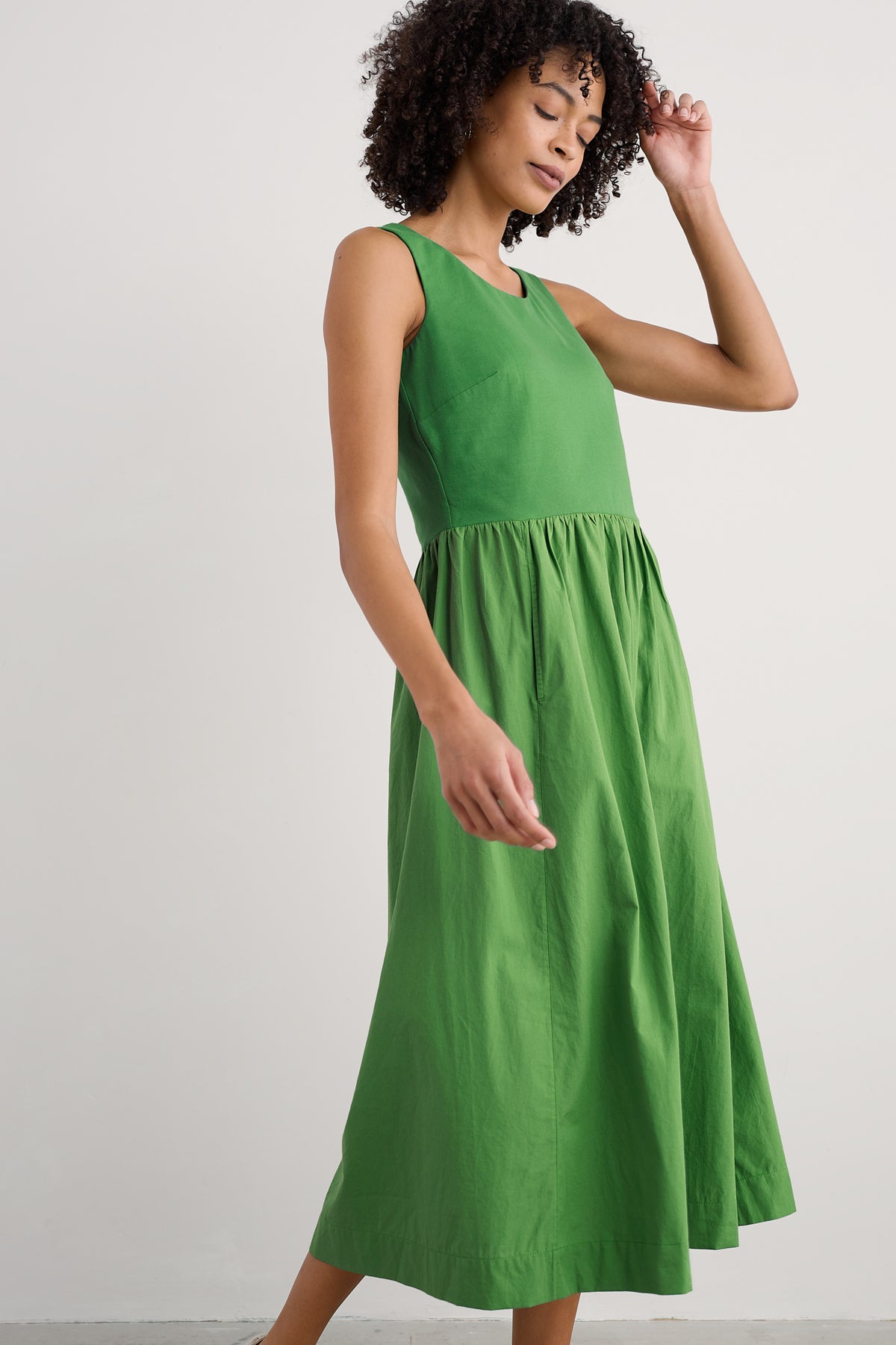 Madder Jersey Woven Mix Sleeveless Dress