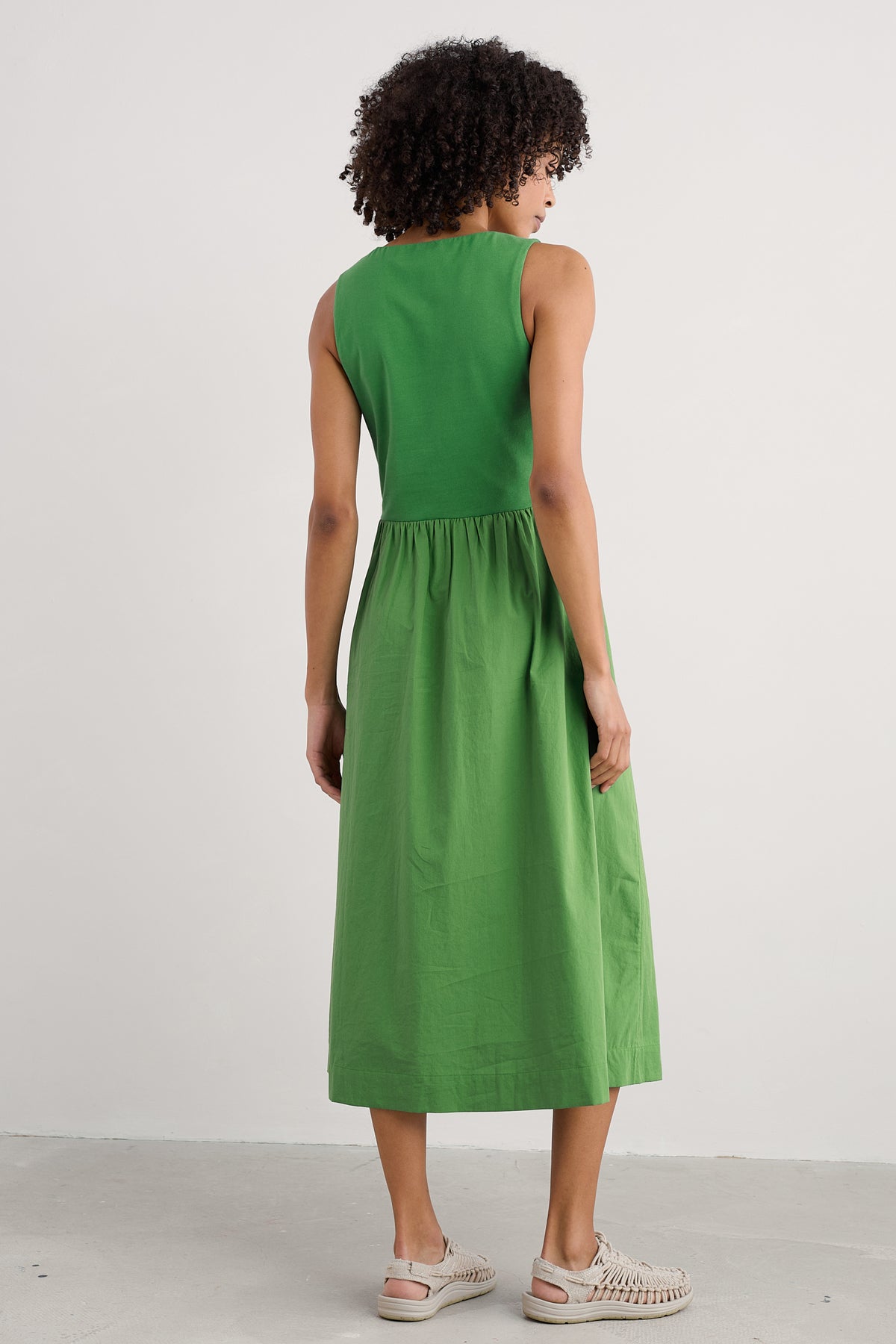 Madder Jersey Woven Mix Sleeveless Dress