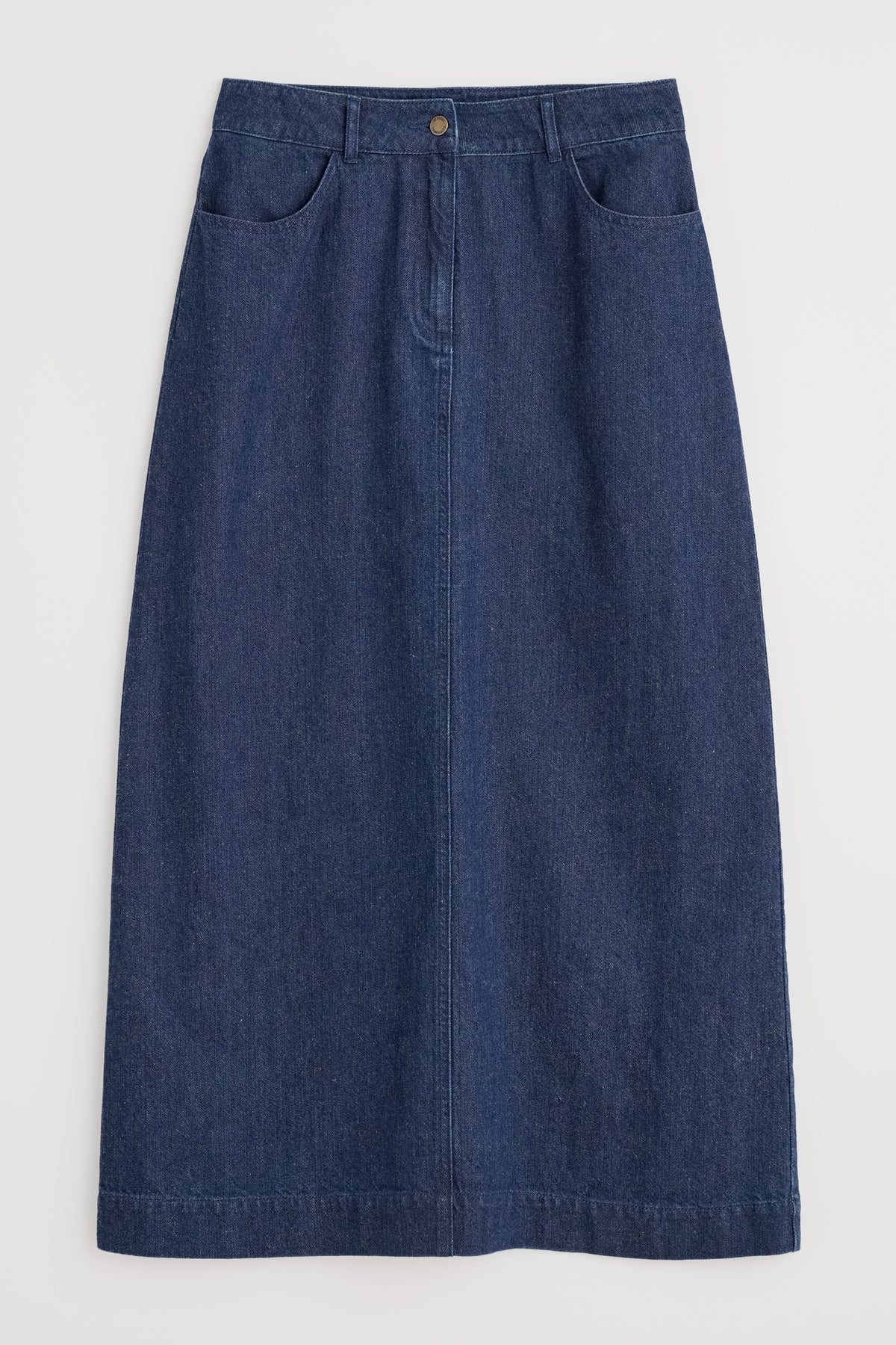 Fruit Tree Midi Denim Skirt