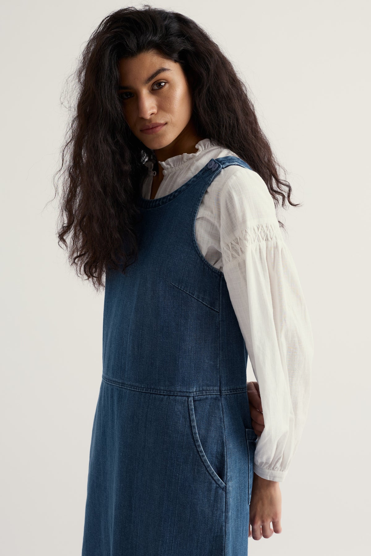 Salt Weave Knee Length Pinafore
