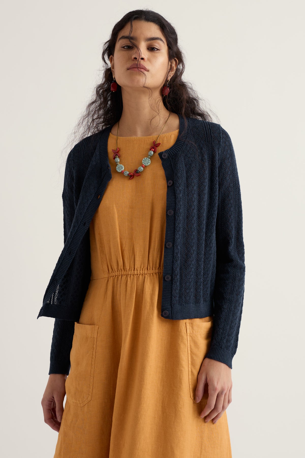 Willowing Pointelle Organic Cotton Cardigan
